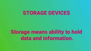 Ch-2 Memory and Storage class 4