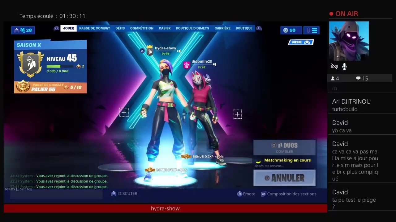 Live Fortnite éclair 131, plus aide : hydra-show