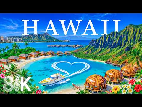 Hawaii 8K Drone Footage | Dreamy Beaches, Emerald Peaks & Ocean Serenity UHD
