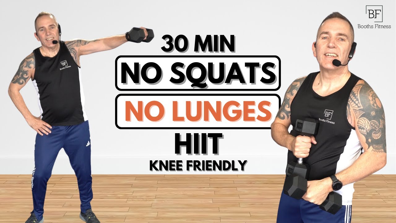 30 Minute Knee Friendly STANDING HIIT Workout With Weights | Beginner ...
