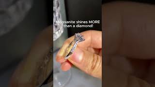 Can you spot the difference? 💎 Moissanite vs Diamond test! #shorts