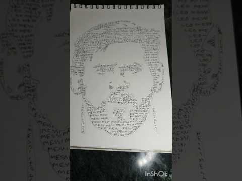 I Drew MESSI Using Only the Word 'MESSI'! #Messi#Lionel Messi#MessiFans#FootballArt#MessiEdit#GOAT by CRAFT AND ART BY AFFAAN