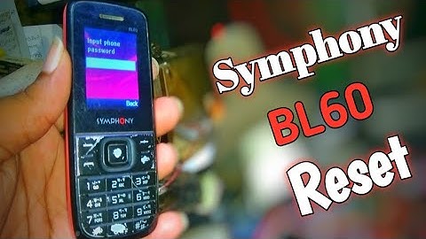 Symphony BL60 Restore Setting
