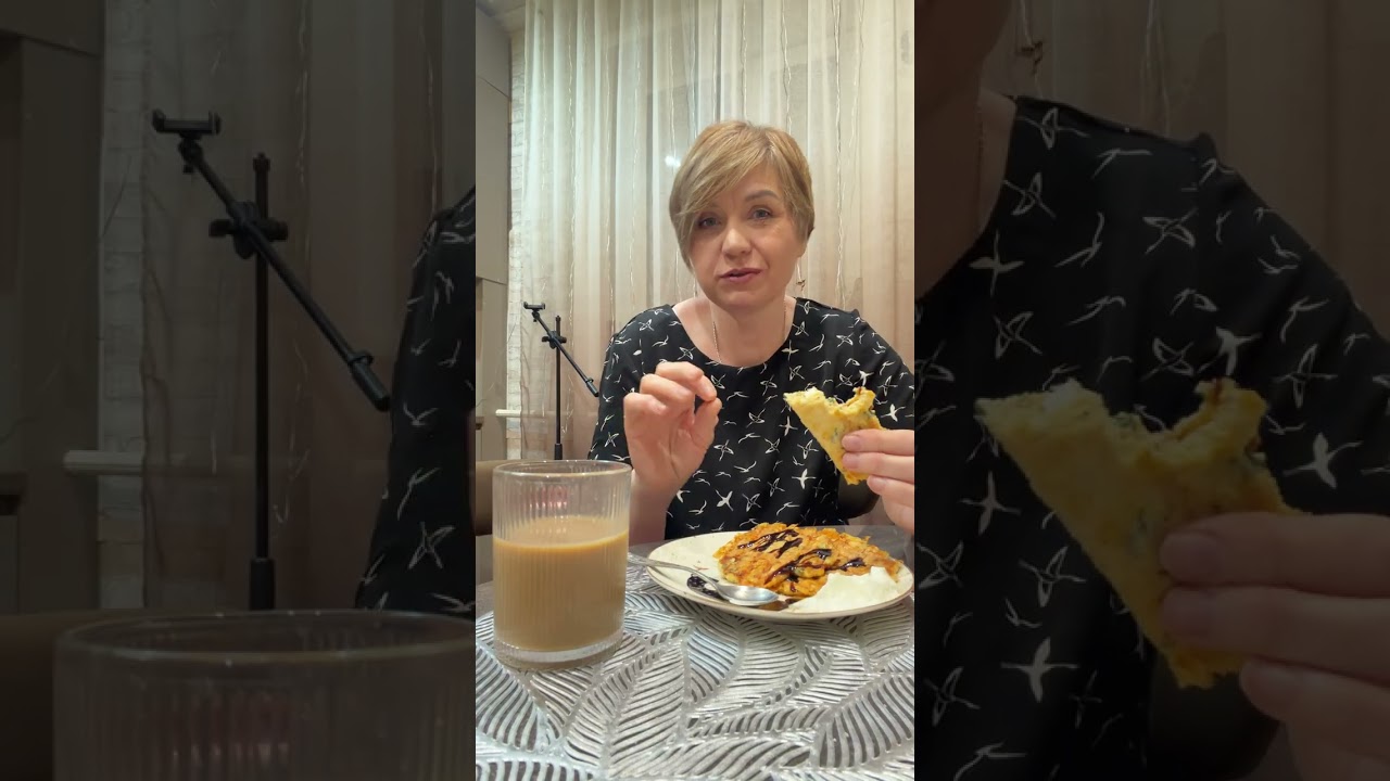 Мукбанг||завтрак||ленивый хачапури