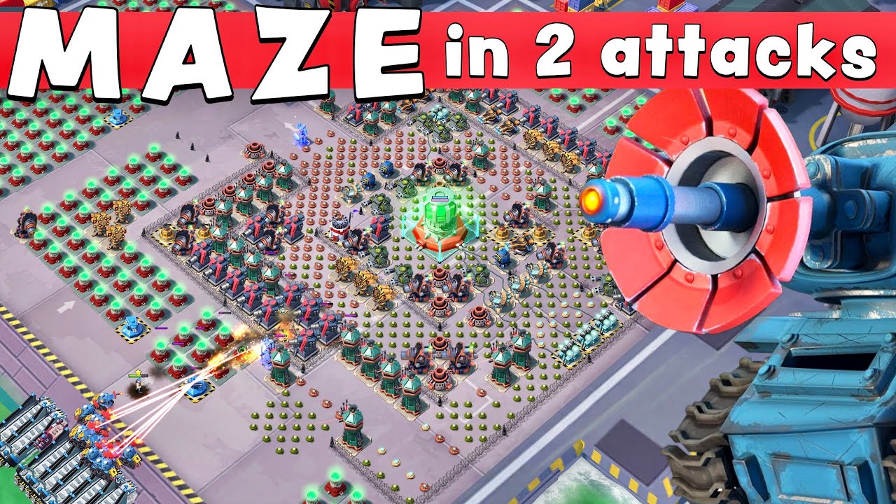 MAZE in 2 😎 with LAZORTRONS - top 10 LEADERBOARD taskforce // BOOM BEACH gameplay/attack strategy