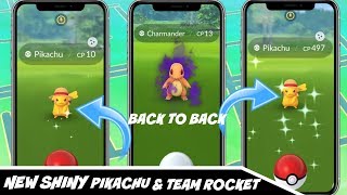 *NEW* SUPER RARE SHINY STRAW HAT PIKACHU X2 CAUGHT BACK TO BACK! TEAM ROCKET LIVE! POKEMON GO