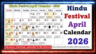 Hindu Festival April  Calendar   2026 || #marchcalendar2026 screenshot 5