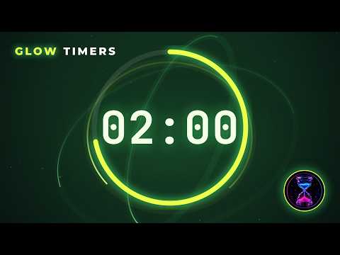 2 Minute Timer with Alarm 🔔 Acid Green Gyroscope • Toxic Bloom Countdown (3-2-1 Start)Description