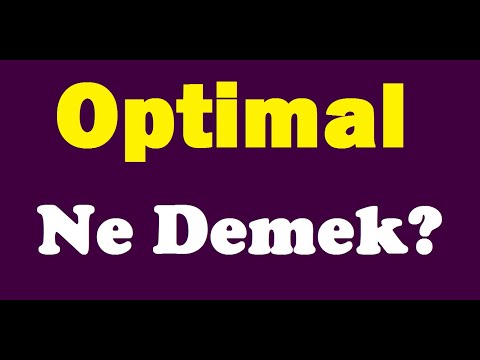 What Does Optimal Mean? What is optimal?