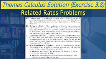 Thomas calculus exercise 3.8 Q25to Q28 | Related rates problems urdu hindi || Lec 72