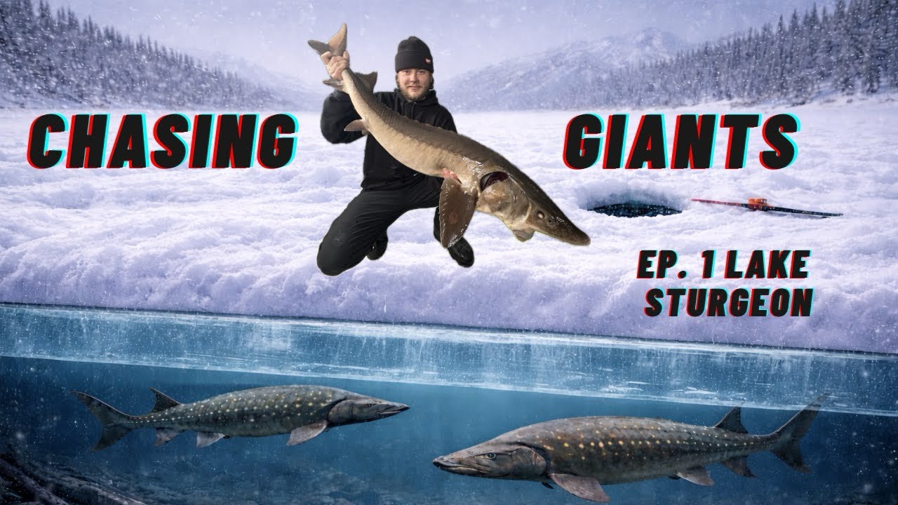 Ice Fishing for Lake Sturgeon on Frozen River - Chasing Giants. EP 1