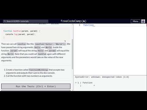 Lesson 50 | Basic JavaScript | Passing Values to Functions with Arguments