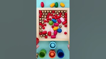🌈 Oddly satisfying reverse color sorting | wooden ball toys 🫶🥳🤷‍♀️👏😹 #shorts #funny #viral