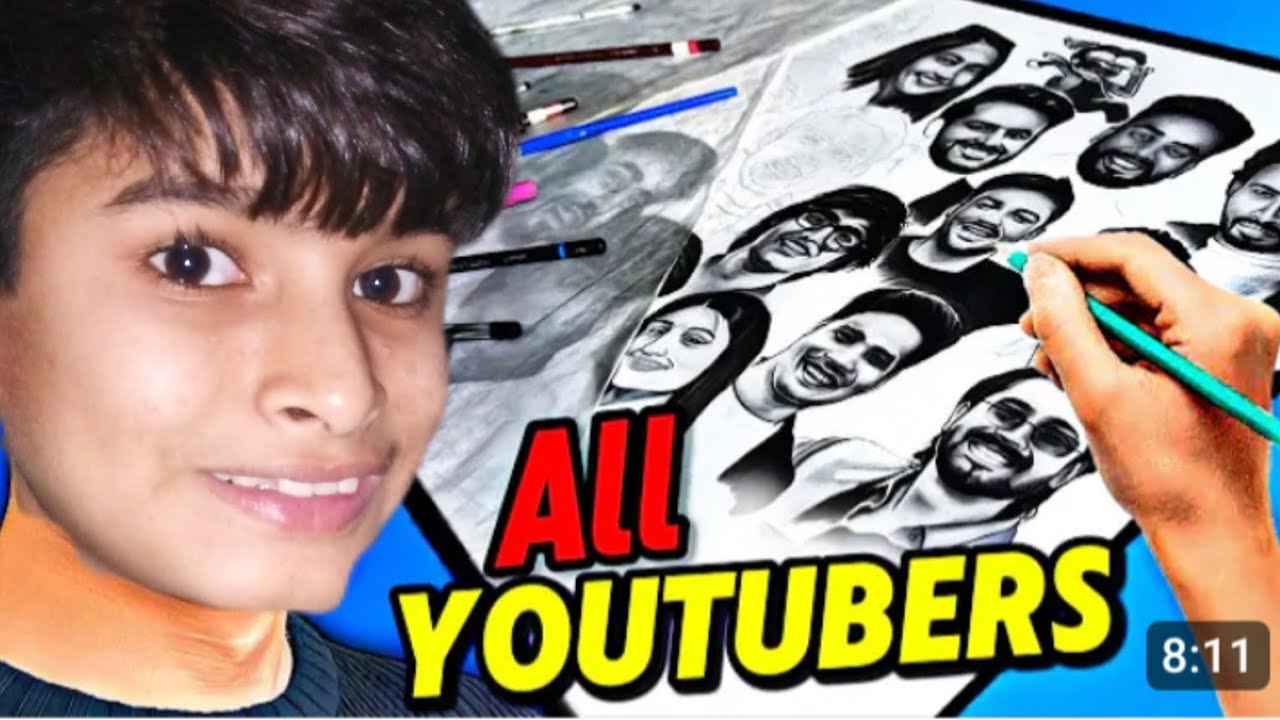 Aaj mena 9 YouTubers ke drawing banie