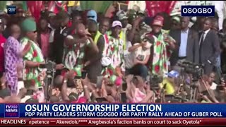 PDP leaders  storm Osogbo for PDP Mass rally ahead of the Osun governorship poll