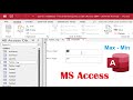 How to get max, min from Field table in form access without SQL query