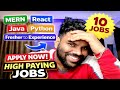 10 Latest IT Jobs – MERN, React, Java, Python | Quick Apply | Fresher to Experienced