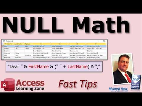 Microsoft Access NULL Math. How to use NULL Addition Along With String Concatenation
