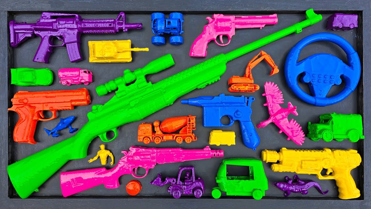 Membersihkan Nerf Shotgun, Assault Rifle, AK47, Sniper Rifle, Glock Pistol, M16, nerf speed EPS 457