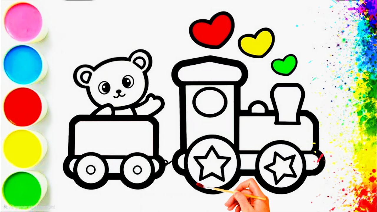 🌈 🐻 🚉  How To Draw A Cute Bear Riding a Happy Train | Easy Step by Step Drawing Tutorial #37