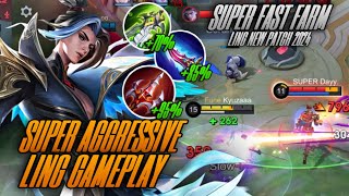 SUPER FAST HAND LING AGGRESSIVE GAMEPLAY 2024⚡| LING BEST BUILD 2024 | LING MLBB