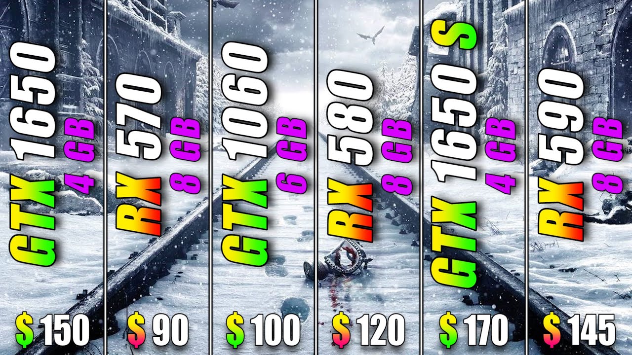 Gtx 1650 4gb Vs Rx 570 8gb Vs Gtx 1060 6gb Vs Rx 580 8gb Vs Gtx 1650 Super 4gb Vs Rx 590 8gb Youtube