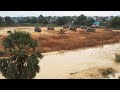 OMG!!! Power Bulldozer SHANTUI DH17 C3 Land Filling In Pond On The Large Field With Dump Trucks