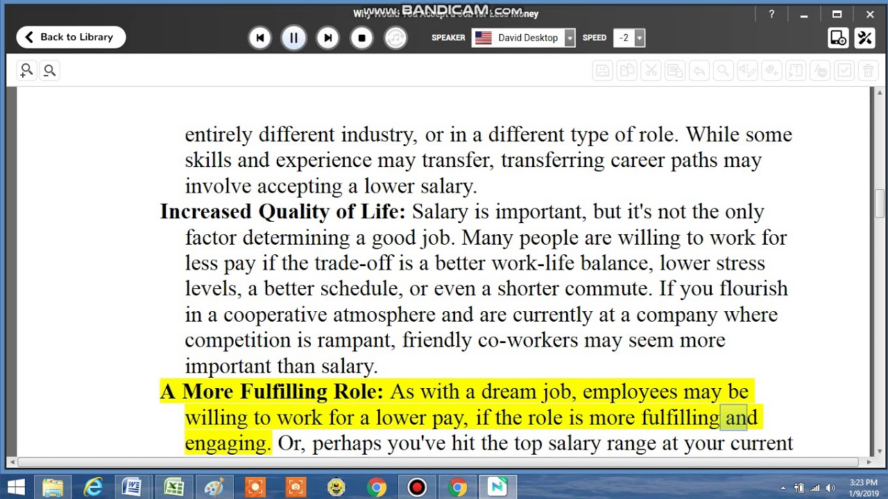 Why would you take a job for less money? 