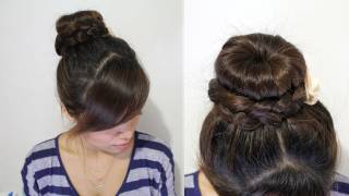Braided Donut Hair Bun Updo Hairstyle for Medium Long Hair Tutorial