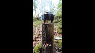 Wood ROCKET stove from DRY stump in 60 seconds  -  Silky BigBoy 2000 + Scotch Eyed Auger