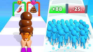 Stacky Ice Cream Runner Vs Count Masters Stickman , MAX ALL LEVELS iOS Android Gameplay