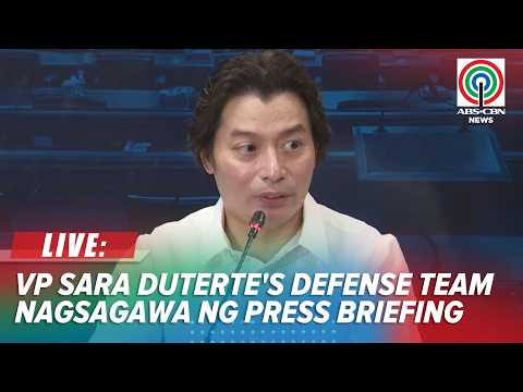 LIVE: VP Sara Duterte's defense team holds press briefing on Impeachment Trial | July 15, 2026