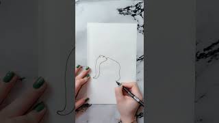 Drawing this WITHOUT lifting my pen!🔥( Day - 62 ) #sketchseries #lineart #shorts @anchalpuniya1345