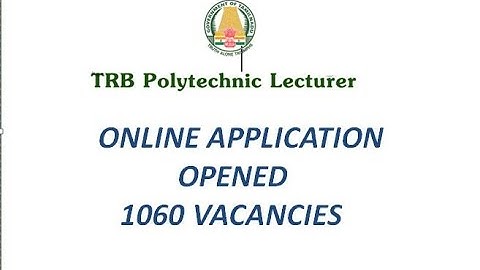 Trb polytechnic online application opened