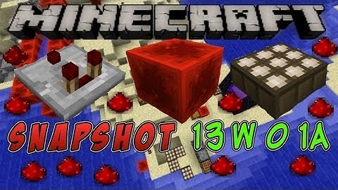 Minecraft Snapshots : 13w01a - The Redstone Update! (1.5 Snapshot)