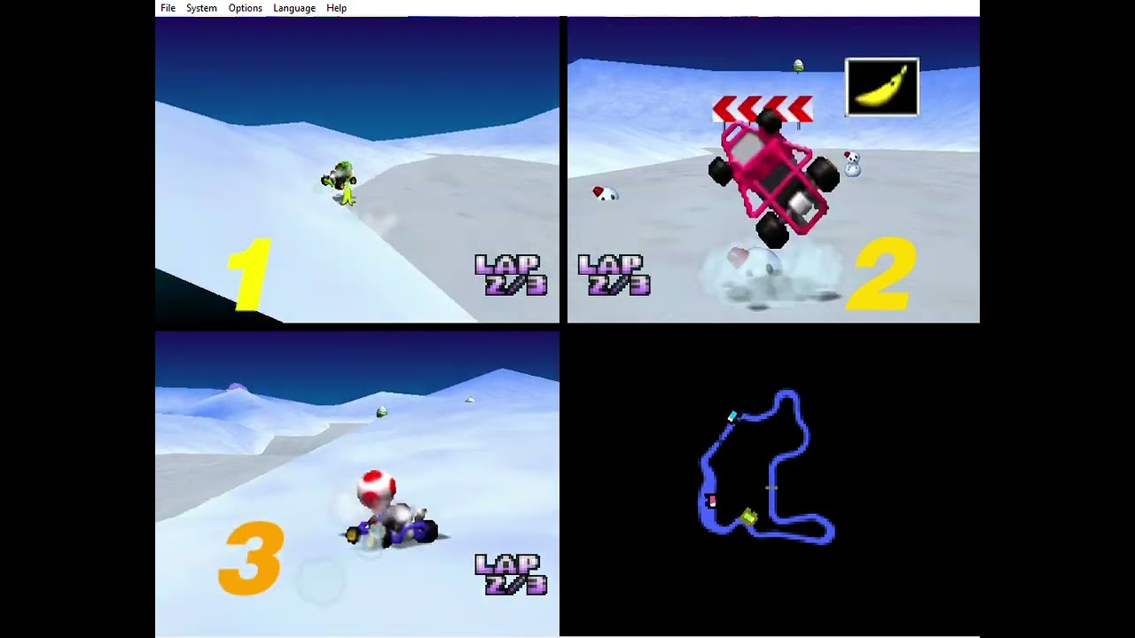 Mario Kart 64 (U) • Project64K • 3 Players • 