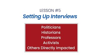 Lesson #5 - Setting Up Interviews For Your StudentCam Documentary