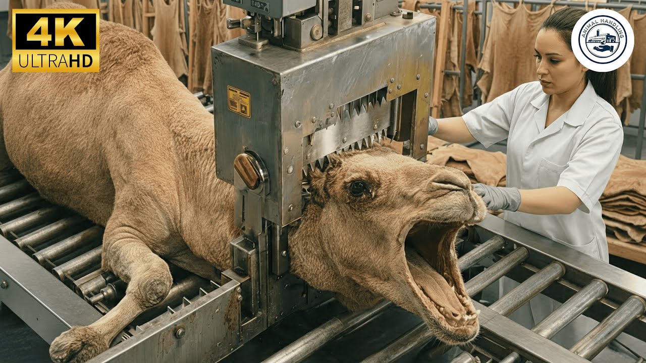 Inside Camel Slaughter Factory: Full Camel Skin Processing to Luxury Goods