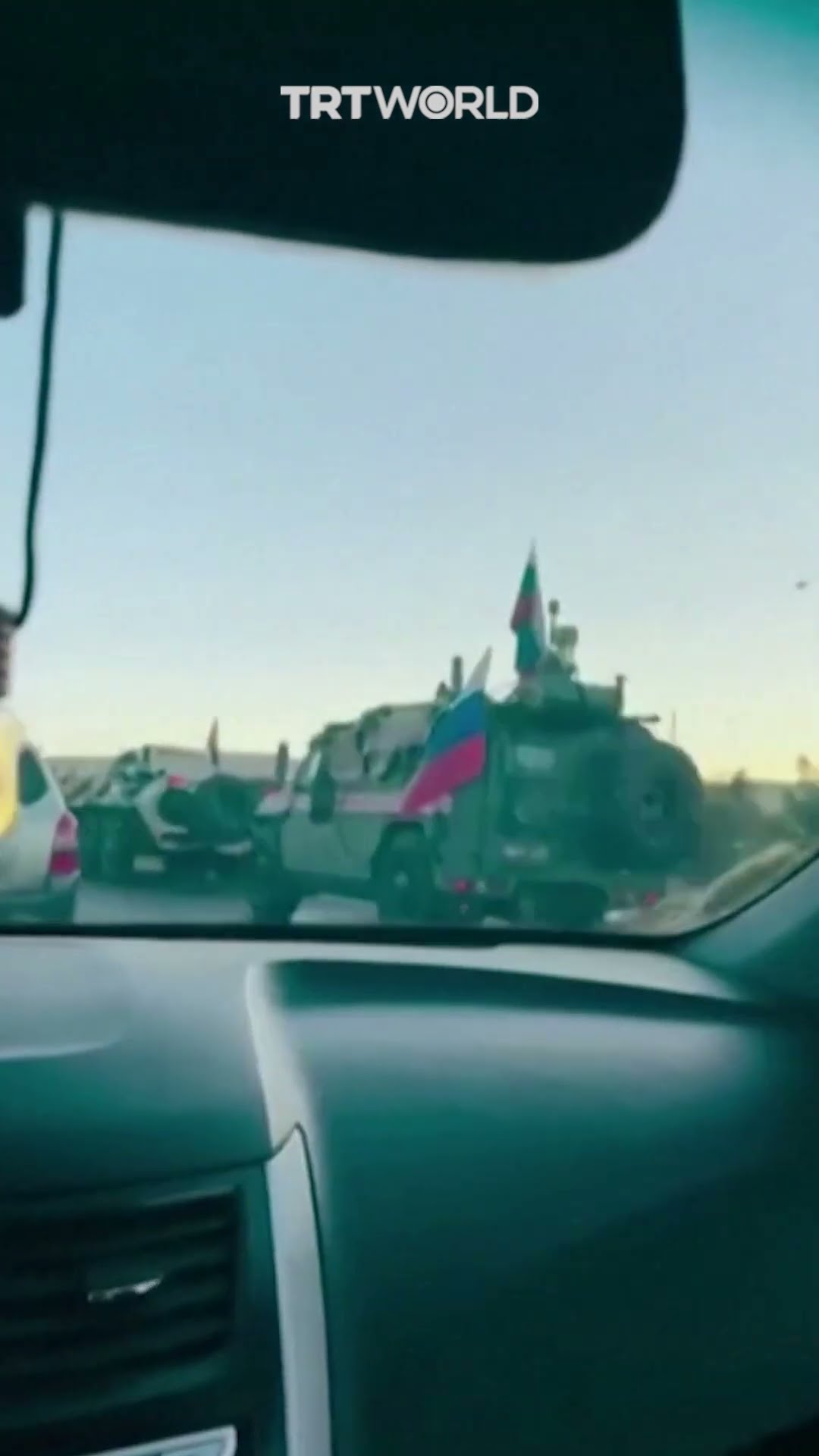 Convoy of Russian military vehicles leaving Damascus on M5 highway