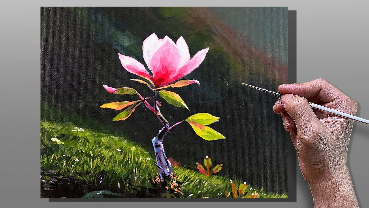 Acrylic Painting Glowing Flower / Correa Art - YouTube