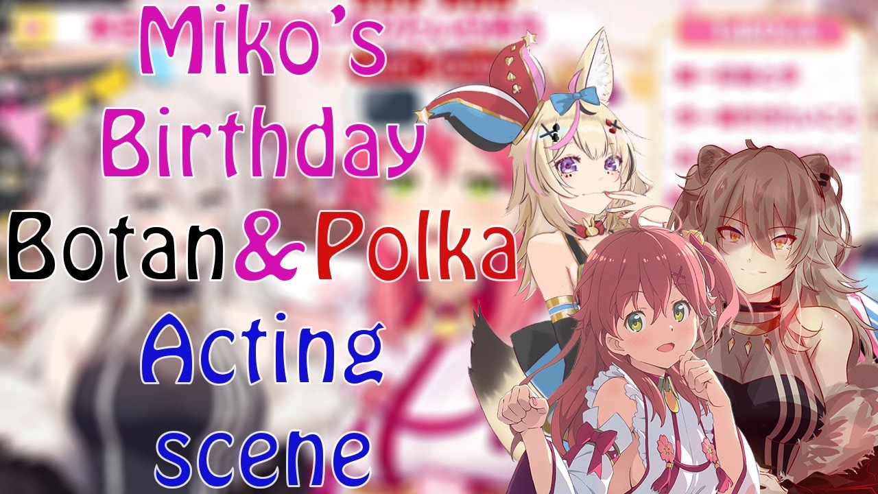 Miko's Birthday call ACTING SCENE Botan and Polka with UNEXPECTABLE ENDING