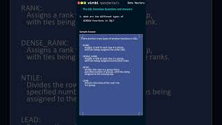 What are the different types of WINDOW functions | SQL Shorts | #sqlinterviewquestionsandanswers