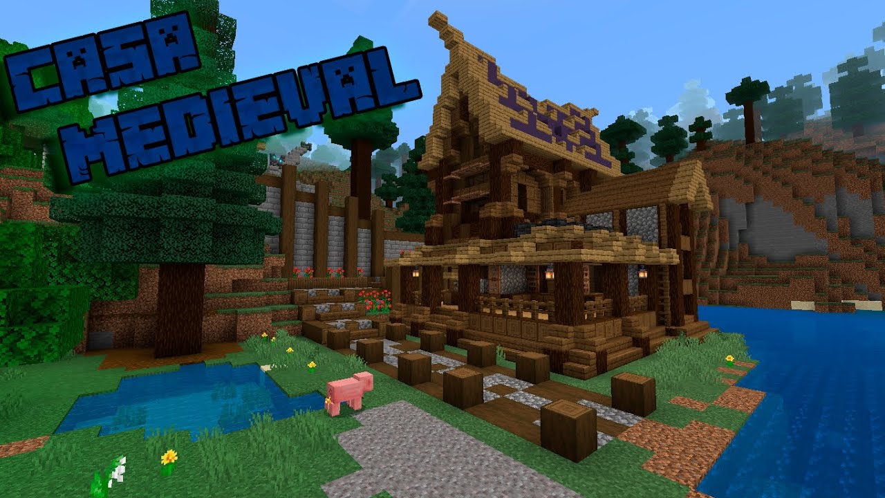 Como construir uma casa medieval no minecraft - YouTube