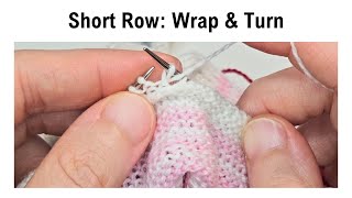 Short Rows: Wrap & Turn, Picking Up Wraps (Right Side Rows)
