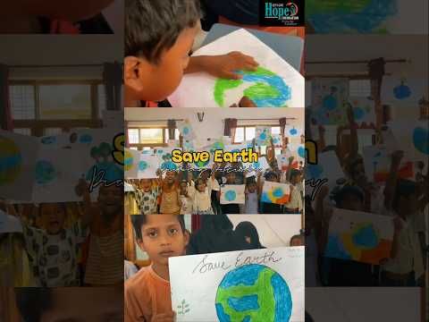 Save Earth Activity with adorable #underprivileged kids  #slums #youtubeshorts #viralvideo #artwork
