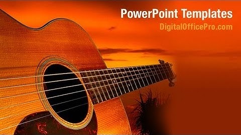 Acoustic Jazz Guitar PowerPoint Template Backgrounds - DigitalOfficePro #05536W