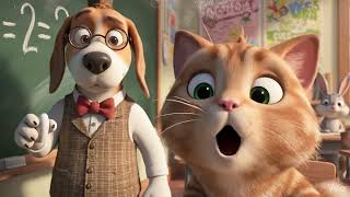 Dog Teacher Teaches Math To A Cat