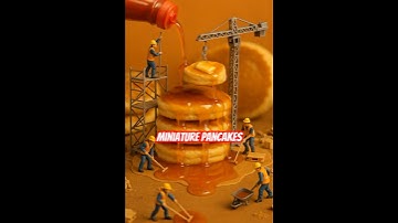 Mini Workers Build Giant Pancakes with Dripping Syrup! #miniature #ai #shorts #aiart #viralshorts
