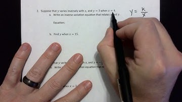 Writing an Inverse Variation Equation