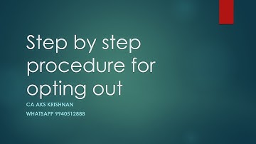 Step by step procedure to Opt Out scheme of ICAI | CA AKS Krishnan